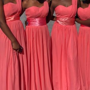 Coral Pink Bridesmaids Dress